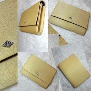 Vintage Fabric Diamond Accent Square Clutch Bag
